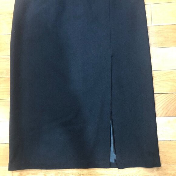 Sag Harbor 100% Pure New Wool Straight Pencil Black Skirt Size 12 - Picture 2 of 7
